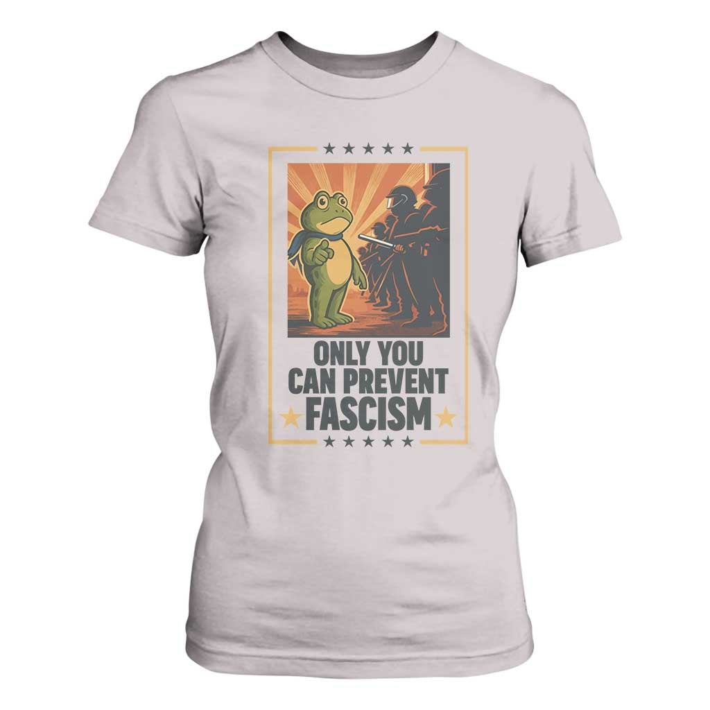 Funny Portland Frog Protest T Shirt For Women Only You Can Prevent Fascism Gift TS12 Ice Gray Print Your Wear