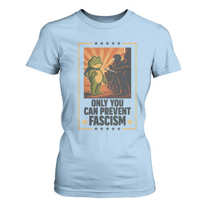 Funny Portland Frog Protest T Shirt For Women Only You Can Prevent Fascism Gift TS12 Light Blue Print Your Wear