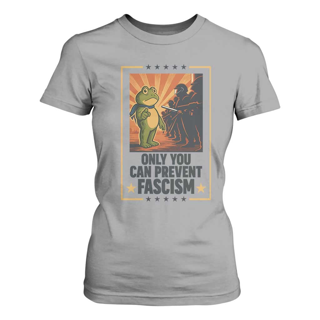 Funny Portland Frog Protest T Shirt For Women Only You Can Prevent Fascism Gift TS12 Sport Gray Print Your Wear