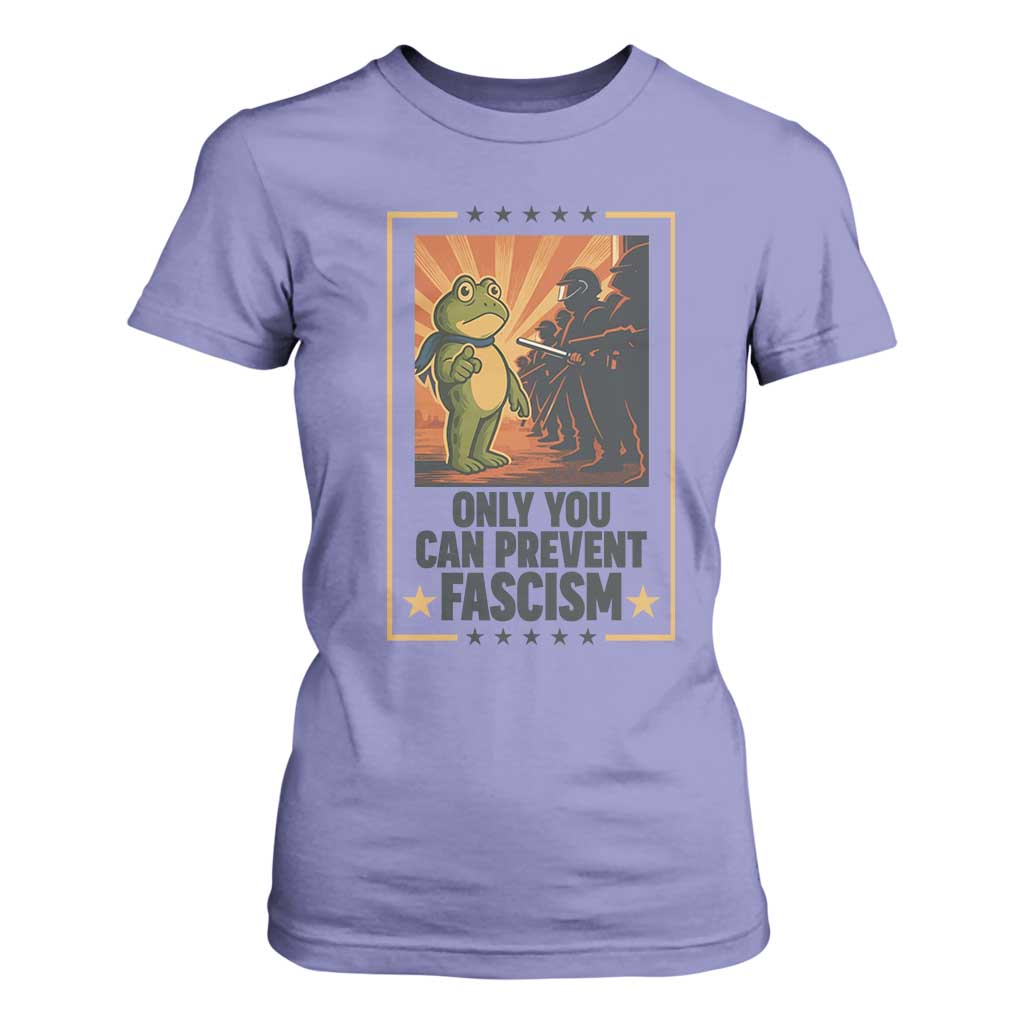 Funny Portland Frog Protest T Shirt For Women Only You Can Prevent Fascism Gift TS12 Violet Print Your Wear