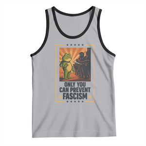 Funny Portland Frog Protest Tank Top Only You Can Prevent Fascism Gift TS12 Athletic Heather Black Print Your Wear