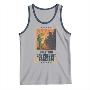 Funny Portland Frog Protest Tank Top Only You Can Prevent Fascism Gift TS12 Athletic Heather Navy Print Your Wear