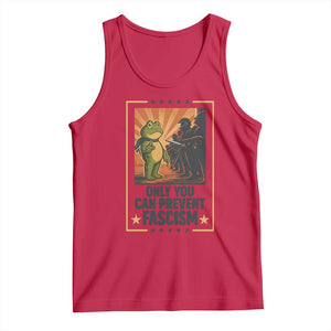 Funny Portland Frog Protest Tank Top Only You Can Prevent Fascism Gift TS12 Red Print Your Wear