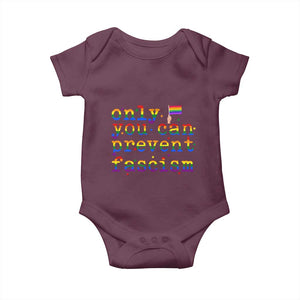Funny LGBT Activist Baby Onesie Only You Can Prevent Fascism Protest Gift TS12 Maroon Print Your Wear