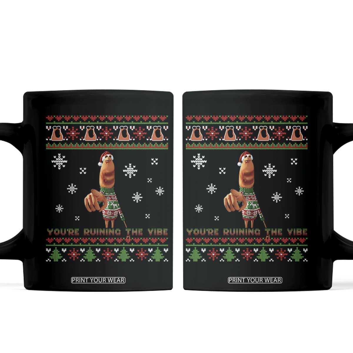 Funny Marcus The Worm You Are Ruining The Vibe Coffee Mug Ugly Christmas Gift - Print Your Wear