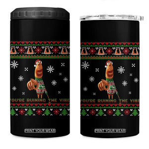Funny Marcus The Worm You Are Ruining The Vibe 4 in 1 Can Cooler Tumbler Ugly Christmas Gift - Print Your Wear