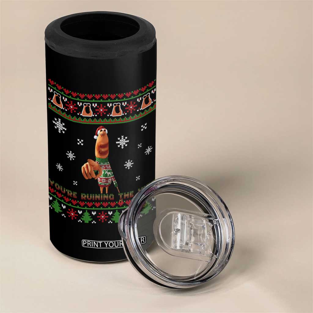 Funny Marcus The Worm You Are Ruining The Vibe 4 in 1 Can Cooler Tumbler Ugly Christmas Gift TS12 Print Your Wear