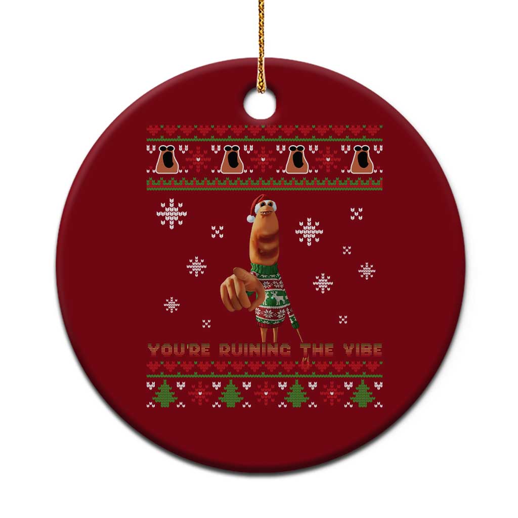 Funny Marcus The Worm You Are Ruining The Vibe Ceramic Ornament Ugly Christmas Gift TS12 1pc Red Print Your Wear