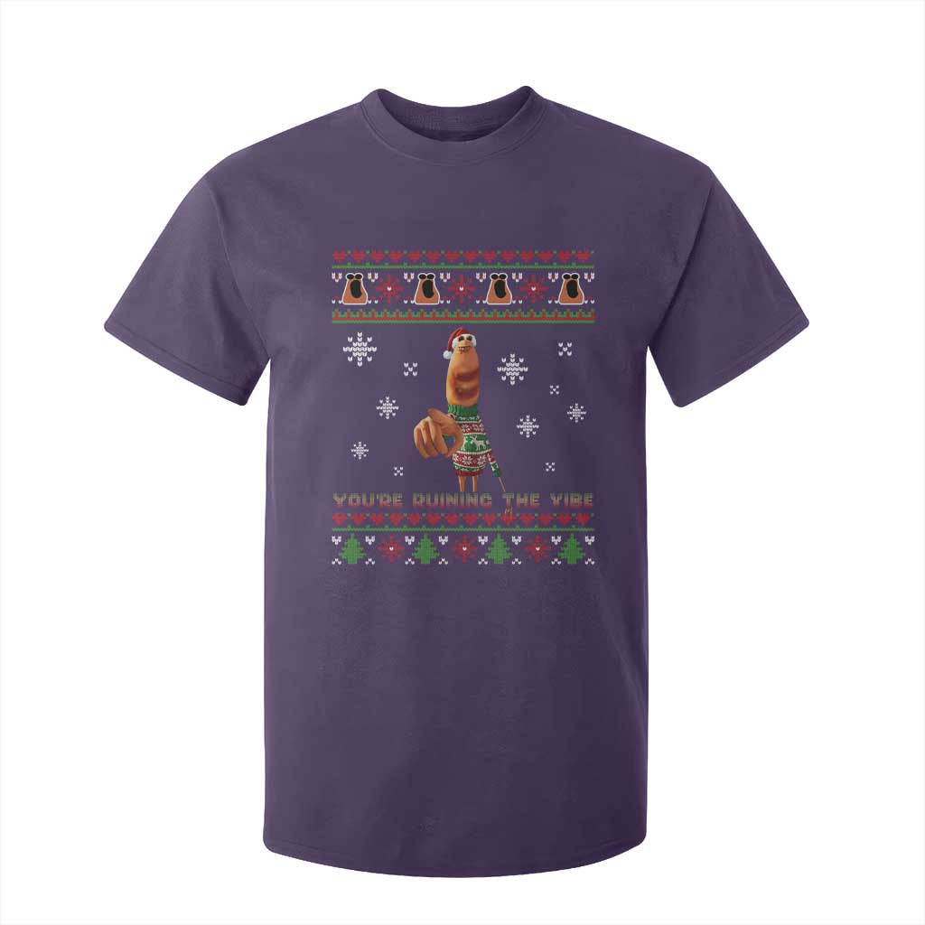 Funny Marcus The Worm You Are Ruining The Vibe T Shirt For Kid Ugly Christmas Gift TS12 Purple Print Your Wear