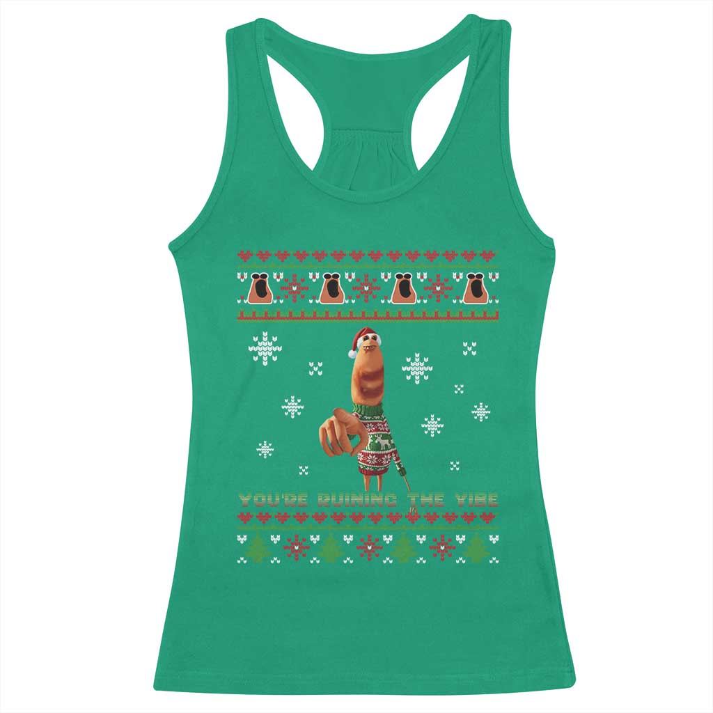 Funny Marcus The Worm You Are Ruining The Vibe Racerback Tank Top Ugly Christmas Gift TS12 Irish Green Print Your Wear