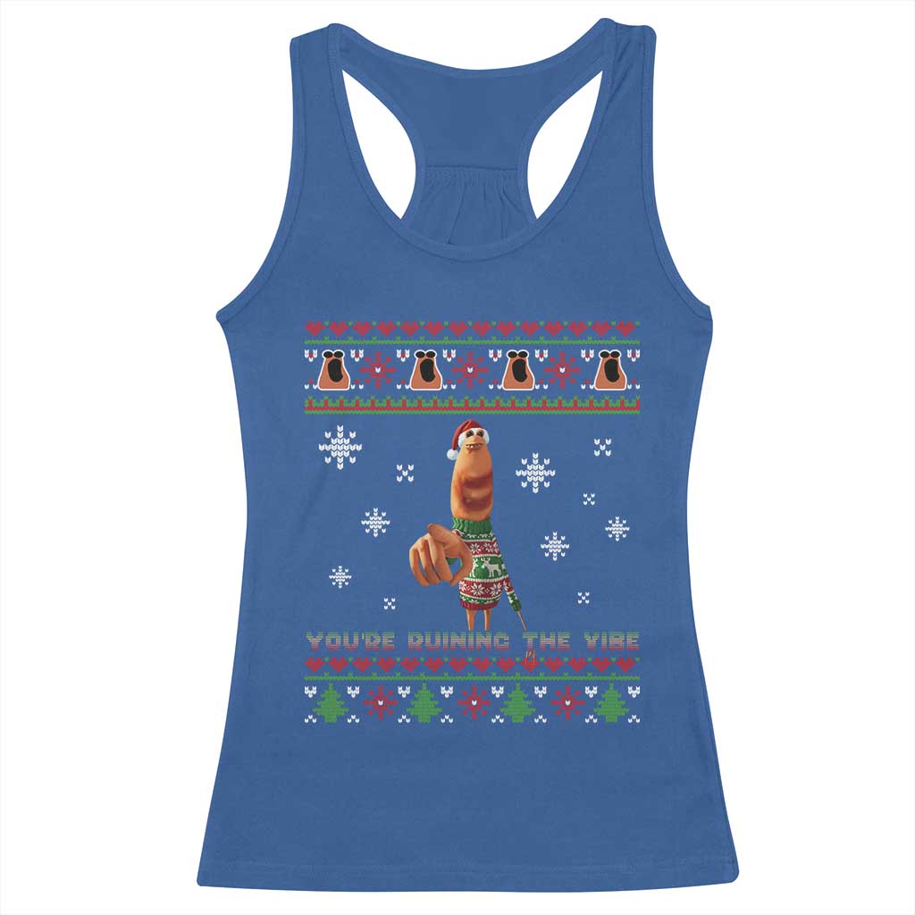 Funny Marcus The Worm You Are Ruining The Vibe Racerback Tank Top Ugly Christmas Gift TS12 Royal Blue Print Your Wear