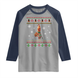 Funny Marcus The Worm You Are Ruining The Vibe Raglan Shirt Ugly Christmas Gift TS12 Sport Gray Navy Print Your Wear