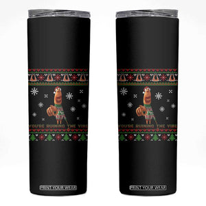 Funny Marcus The Worm You Are Ruining The Vibe Skinny Tumbler Ugly Christmas Gift TS12 Black Print Your Wear