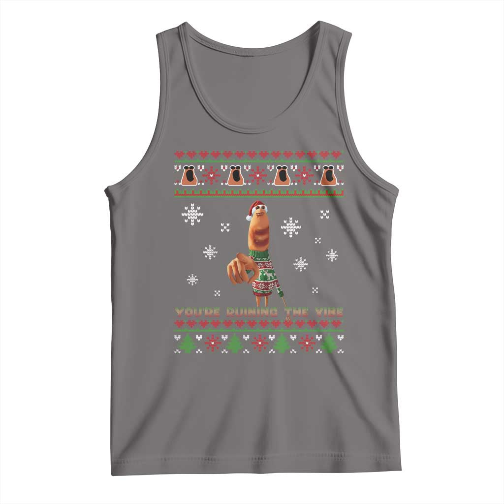 Funny Marcus The Worm You Are Ruining The Vibe Tank Top Ugly Christmas Gift TS12 Deep Heather Print Your Wear