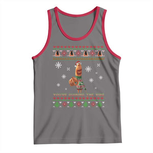Funny Marcus The Worm You Are Ruining The Vibe Tank Top Ugly Christmas Gift TS12 Deep Heather Red Print Your Wear