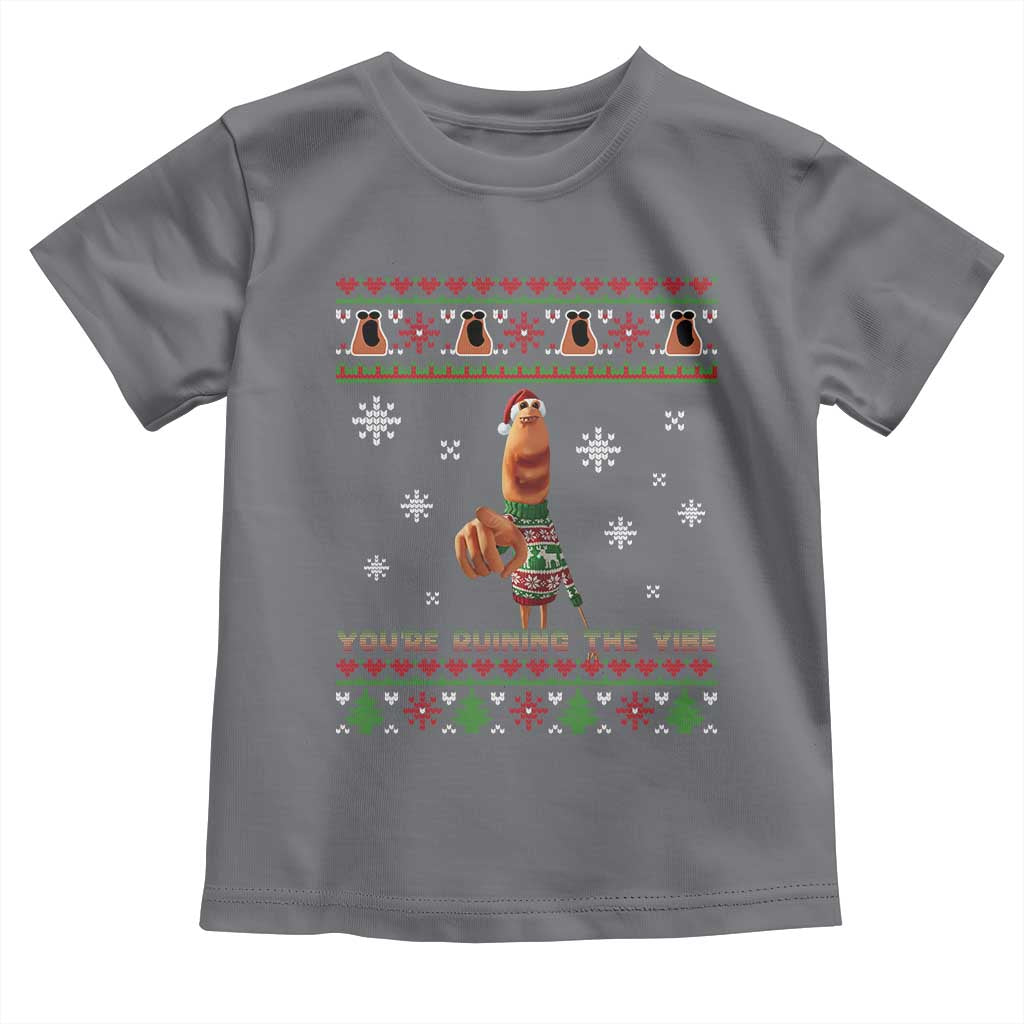 Funny Marcus The Worm You Are Ruining The Vibe Toddler T Shirt Ugly Christmas Gift TS12 Charcoal Print Your Wear