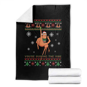 You Are Ruining The Vibe Throw Blanket Ugly Christmas Marcus The Worm Meme Gift TS12 Black Print Your Wear
