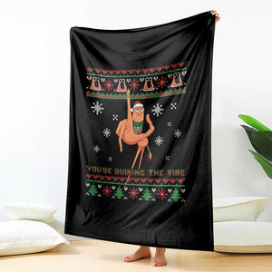 You Are Ruining The Vibe Throw Blanket Ugly Christmas Marcus The Worm Meme Gift TS12 Print Your Wear