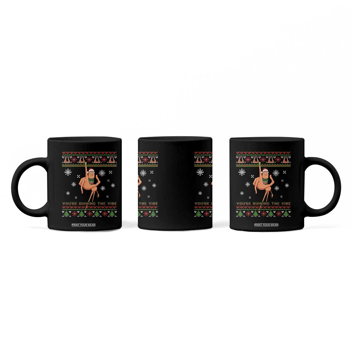 You Are Ruining The Vibe Coffee Mug Ugly Christmas Marcus The Worm Meme Gift - Print Your Wear