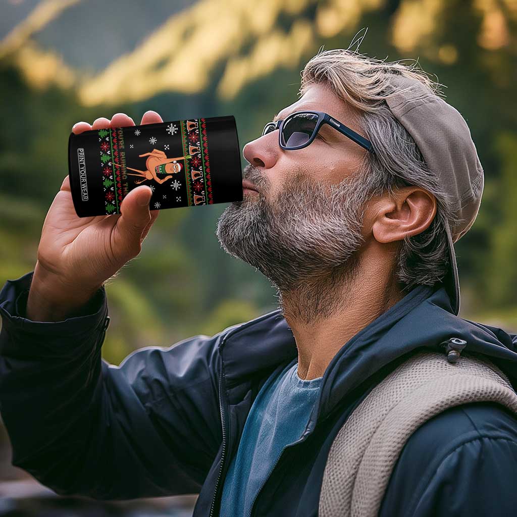 You Are Ruining The Vibe 4 in 1 Can Cooler Tumbler Ugly Christmas Marcus The Worm Meme Gift - Print Your Wear