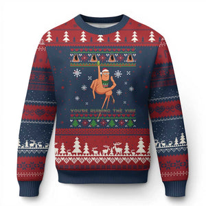 You Are Ruining The Vibe Ugly Christmas Sweater Ugly Xmas Marcus The Worm Meme Gift TS12 Navy Red Print Your Wear