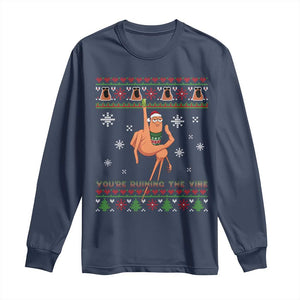 You Are Ruining The Vibe Long Sleeve Shirt Ugly Christmas Marcus The Worm Meme Gift TS12 Navy Print Your Wear