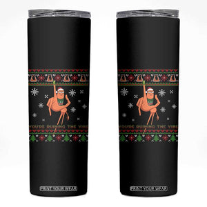 You Are Ruining The Vibe Skinny Tumbler Ugly Christmas Marcus The Worm Meme Gift TS12 Black Print Your Wear