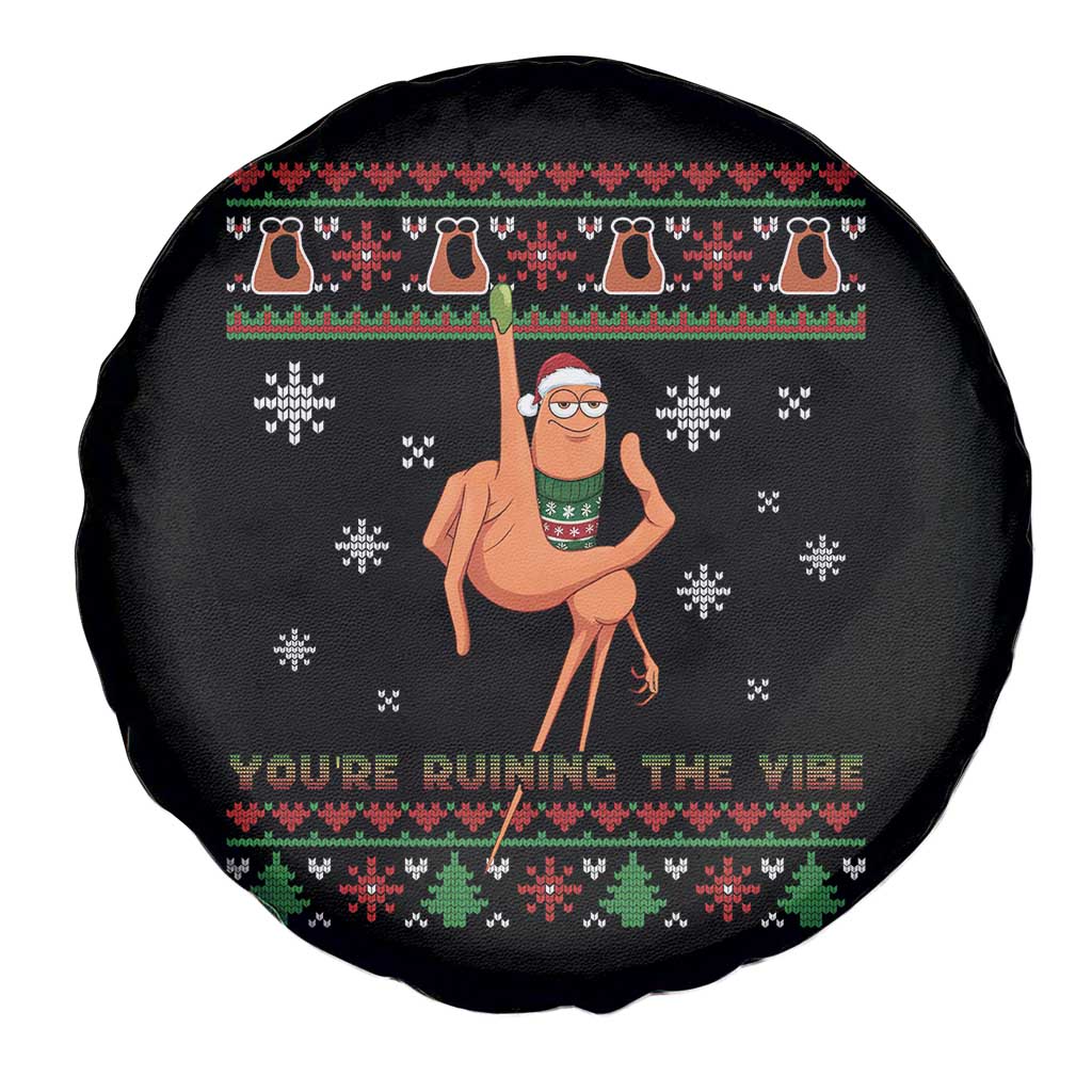 You Are Ruining The Vibe Spare Tire Cover Ugly Christmas Marcus The Worm Meme Gift TS12 Print Your Wear