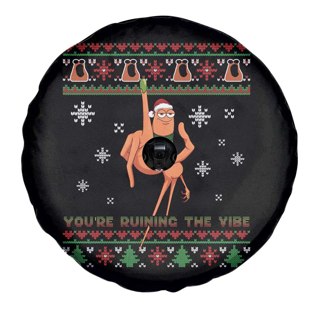 You Are Ruining The Vibe Spare Tire Cover Ugly Christmas Marcus The Worm Meme Gift TS12 Print Your Wear