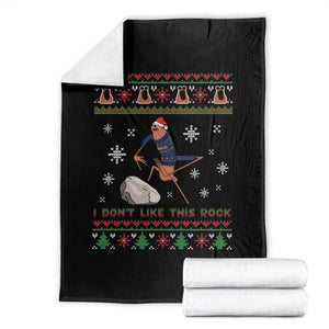 Funny Marcus The Worm Meme Throw Blanket I Do Not Like This Rock Ugly Christmas Gift TS12 Black Print Your Wear