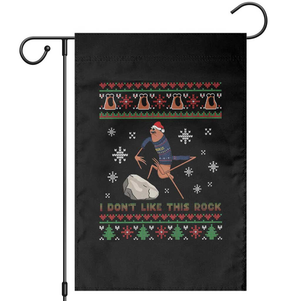 Funny Marcus The Worm Meme Garden Flag I Do Not Like This Rock Ugly Christmas Gift TS12 Black Print Your Wear