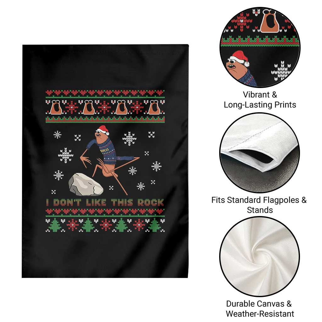 Funny Marcus The Worm Meme Garden Flag I Do Not Like This Rock Ugly Christmas Gift TS12 Print Your Wear