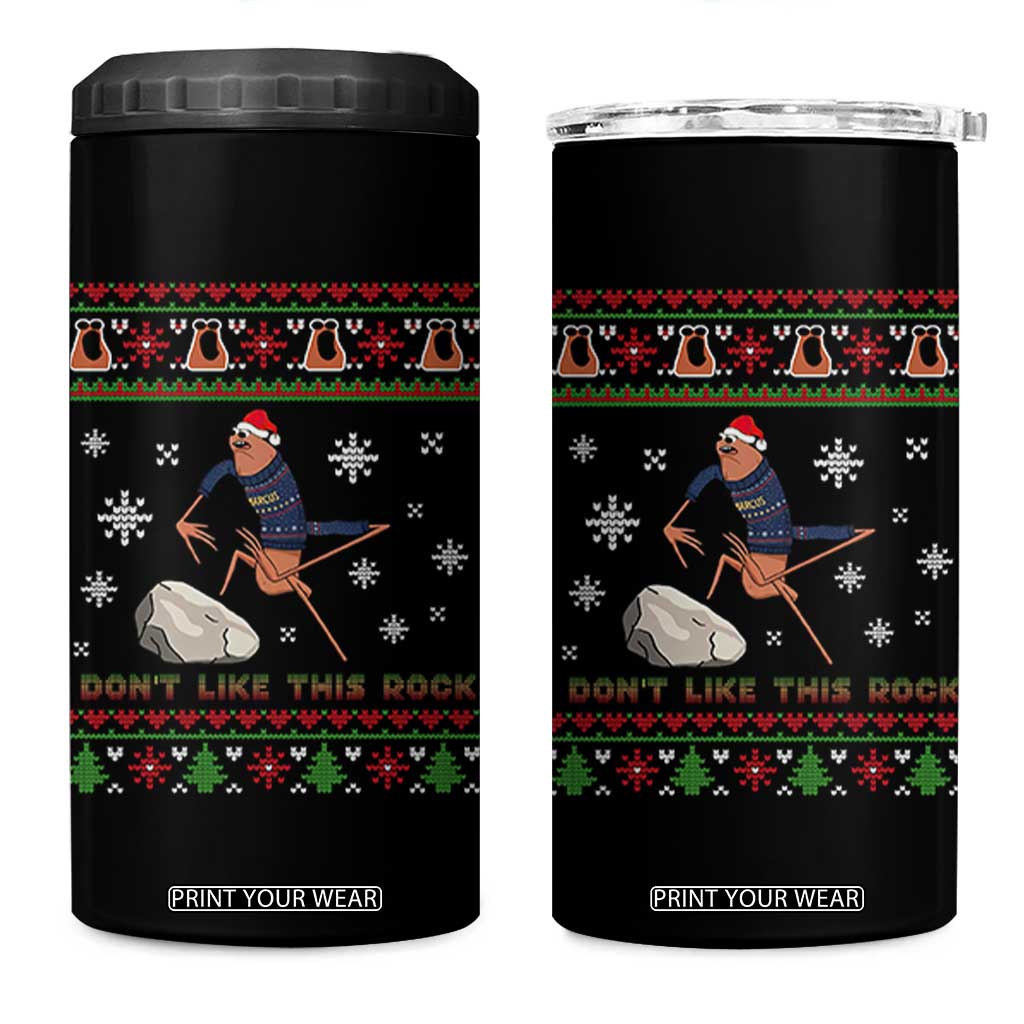 Funny Marcus The Worm Meme 4 in 1 Can Cooler Tumbler I Do Not Like This Rock Ugly Christmas Gift TS12 One Size: 16 oz Black Print Your Wear