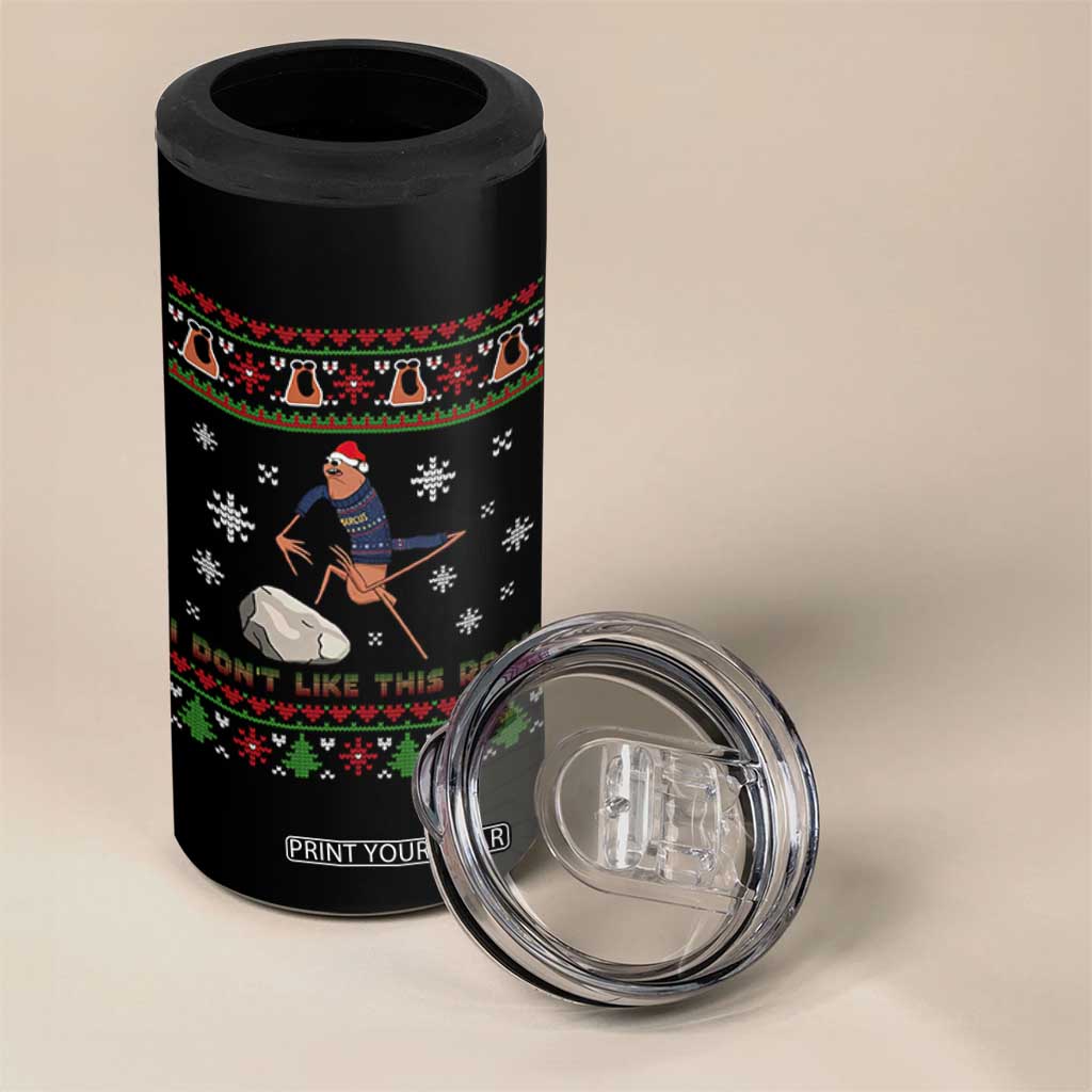 Funny Marcus The Worm Meme 4 in 1 Can Cooler Tumbler I Do Not Like This Rock Ugly Christmas Gift - Print Your Wear