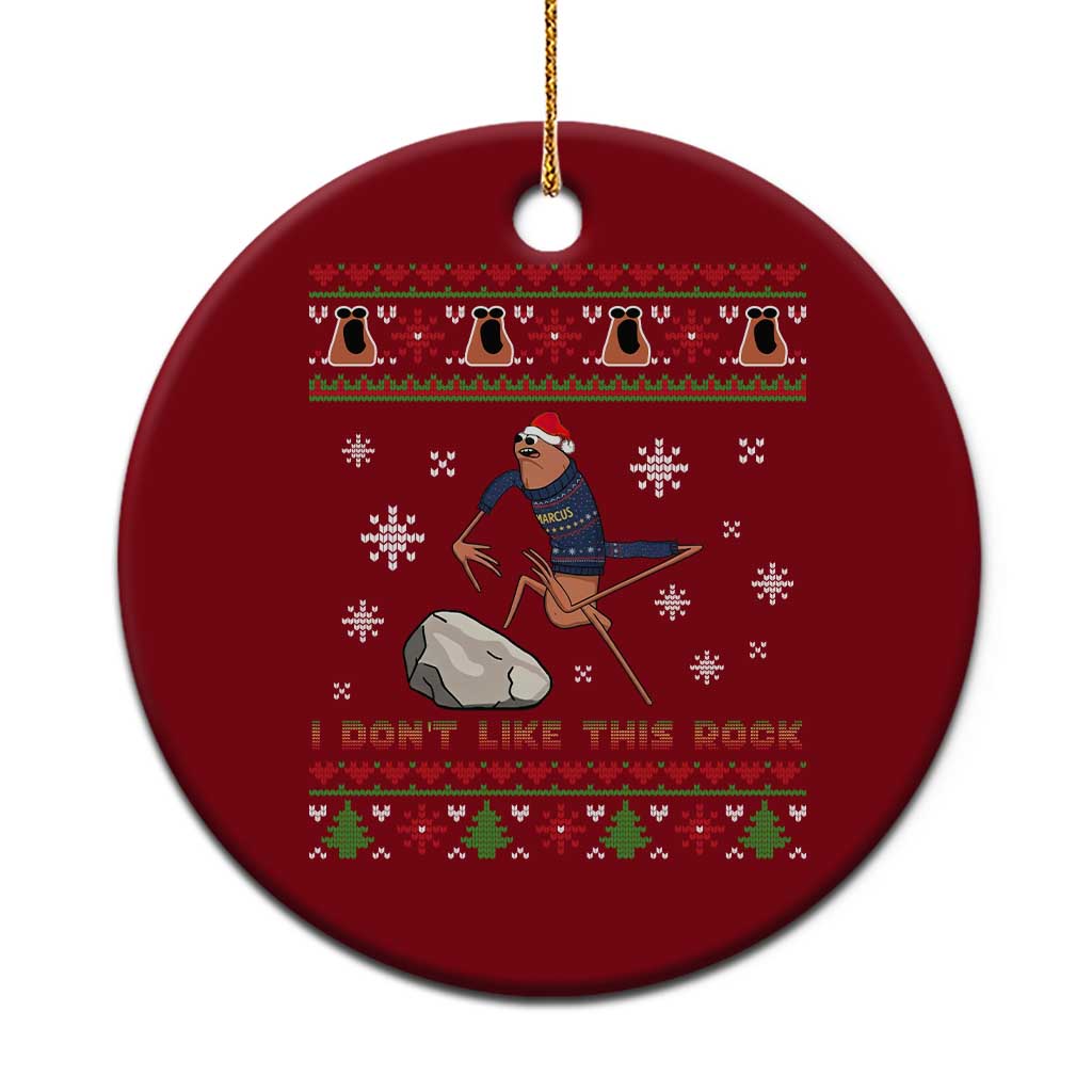 Funny Marcus The Worm Meme Ceramic Ornament I Do Not Like This Rock Ugly Christmas Gift TS12 1pc Red Print Your Wear