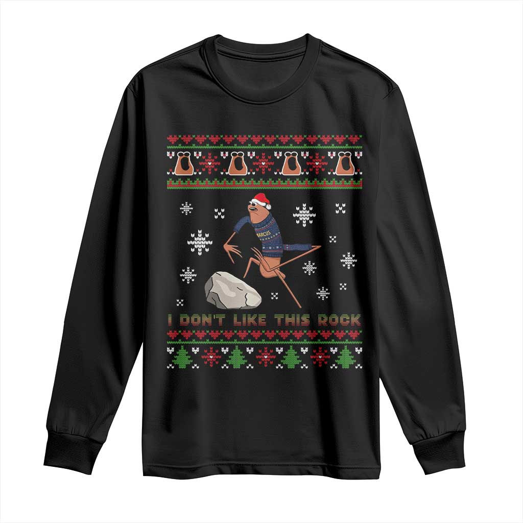 Funny Marcus The Worm Meme Long Sleeve Shirt I Do Not Like This Rock Ugly Christmas Gift TS12 Black Print Your Wear