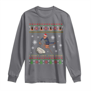 Funny Marcus The Worm Meme Long Sleeve Shirt I Do Not Like This Rock Ugly Christmas Gift TS12 Charcoal Print Your Wear