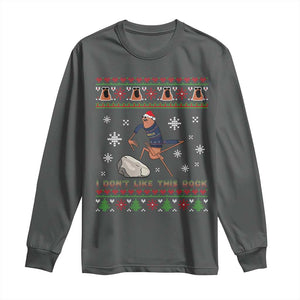 Funny Marcus The Worm Meme Long Sleeve Shirt I Do Not Like This Rock Ugly Christmas Gift TS12 Dark Heather Print Your Wear