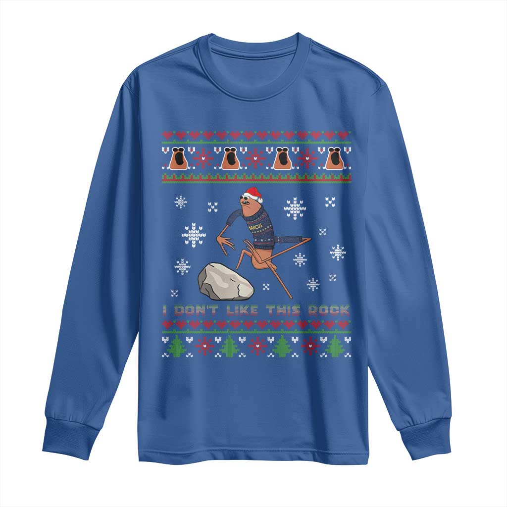 Funny Marcus The Worm Meme Long Sleeve Shirt I Do Not Like This Rock Ugly Christmas Gift TS12 Royal Blue Print Your Wear
