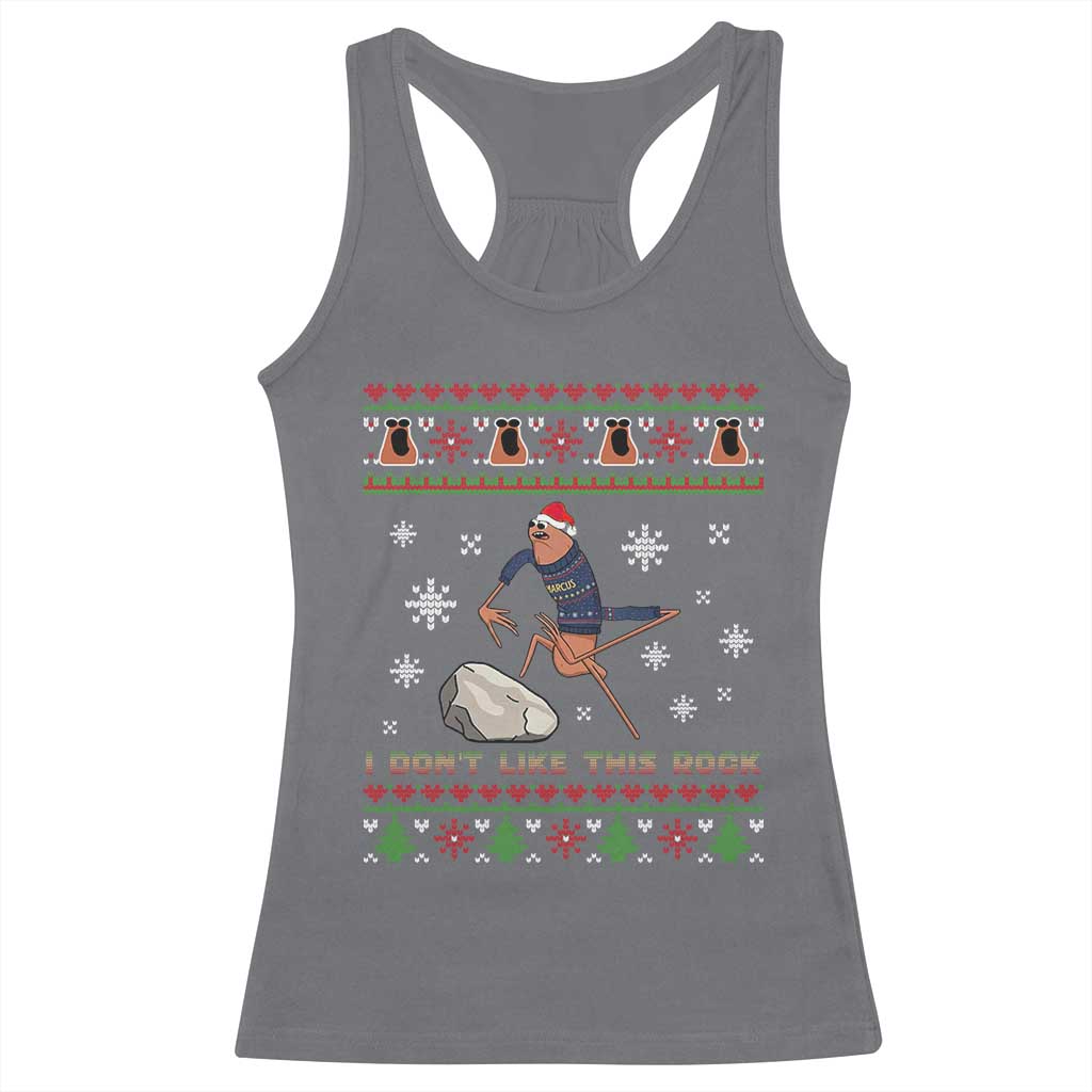 Funny Marcus The Worm Meme Racerback Tank Top I Do Not Like This Rock Ugly Christmas Gift TS12 Charcoal Print Your Wear
