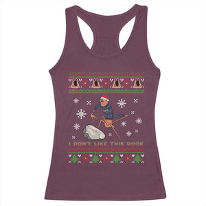 Funny Marcus The Worm Meme Racerback Tank Top I Do Not Like This Rock Ugly Christmas Gift TS12 Maroon Print Your Wear