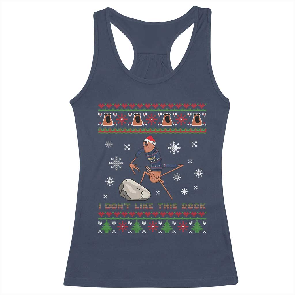 Funny Marcus The Worm Meme Racerback Tank Top I Do Not Like This Rock Ugly Christmas Gift TS12 Navy Print Your Wear