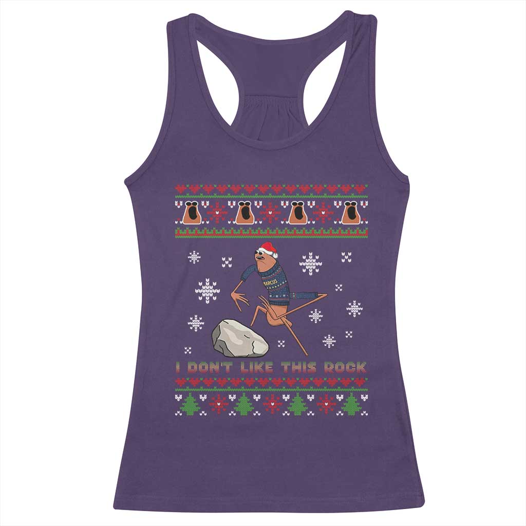 Funny Marcus The Worm Meme Racerback Tank Top I Do Not Like This Rock Ugly Christmas Gift TS12 Purple Print Your Wear