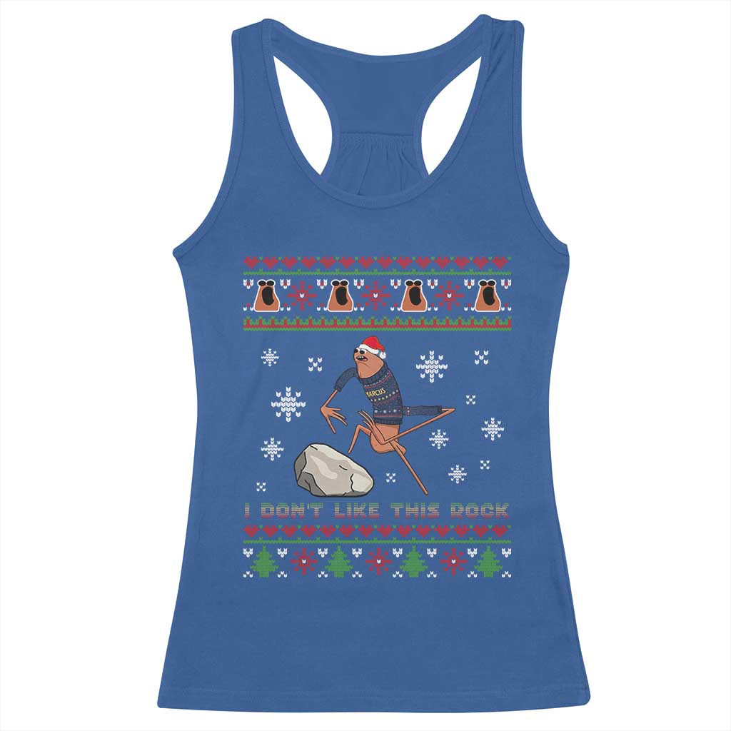 Funny Marcus The Worm Meme Racerback Tank Top I Do Not Like This Rock Ugly Christmas Gift TS12 Royal Blue Print Your Wear