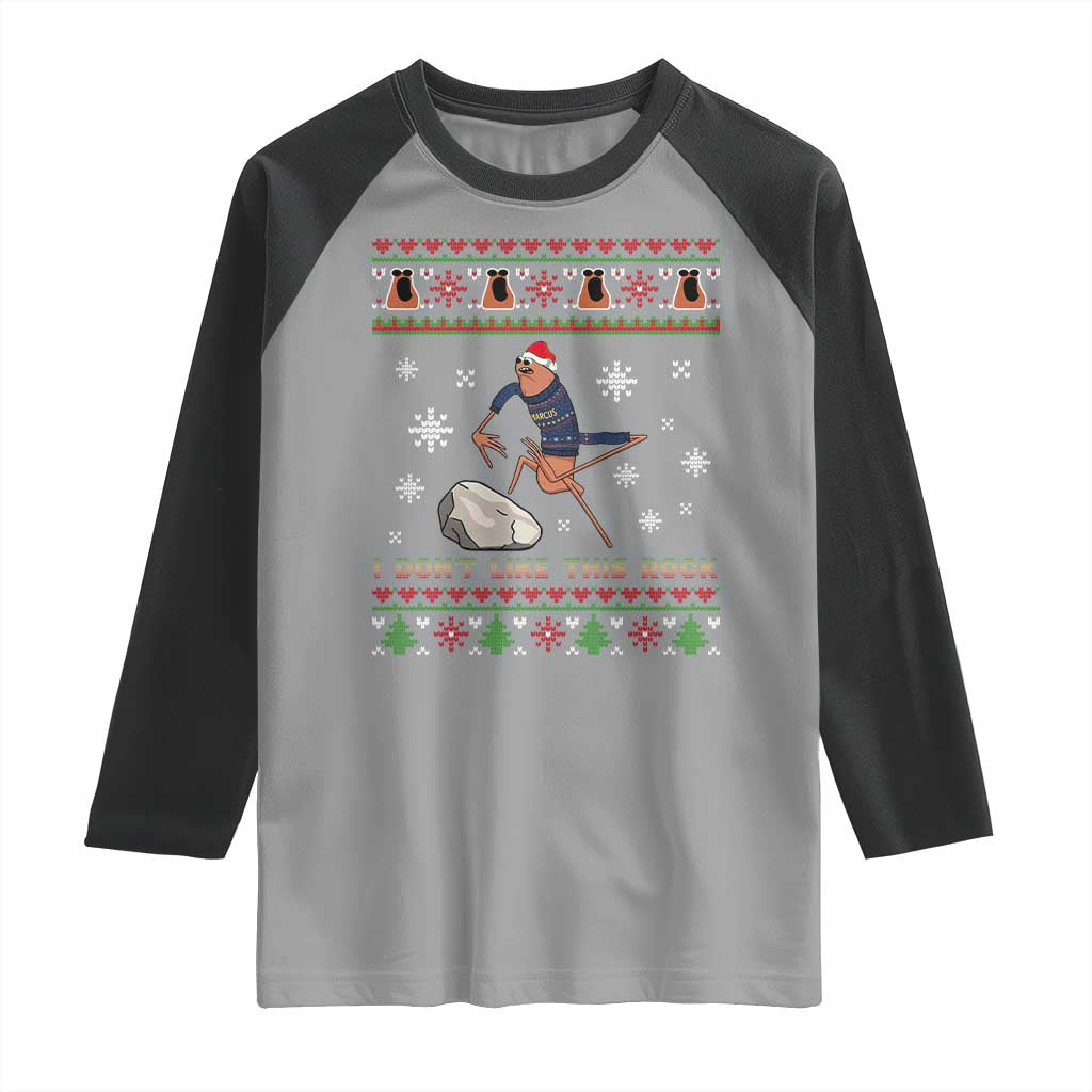 Funny Marcus The Worm Meme Raglan Shirt I Do Not Like This Rock Ugly Christmas Gift TS12 Sport Gray Black Print Your Wear