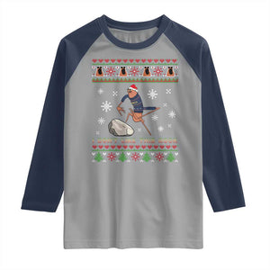 Funny Marcus The Worm Meme Raglan Shirt I Do Not Like This Rock Ugly Christmas Gift TS12 Sport Gray Navy Print Your Wear