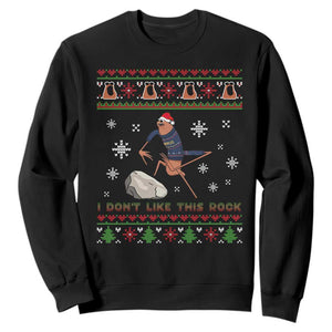Funny Marcus The Worm Meme Sweatshirt I Do Not Like This Rock Ugly Christmas Gift TS12 Black Print Your Wear