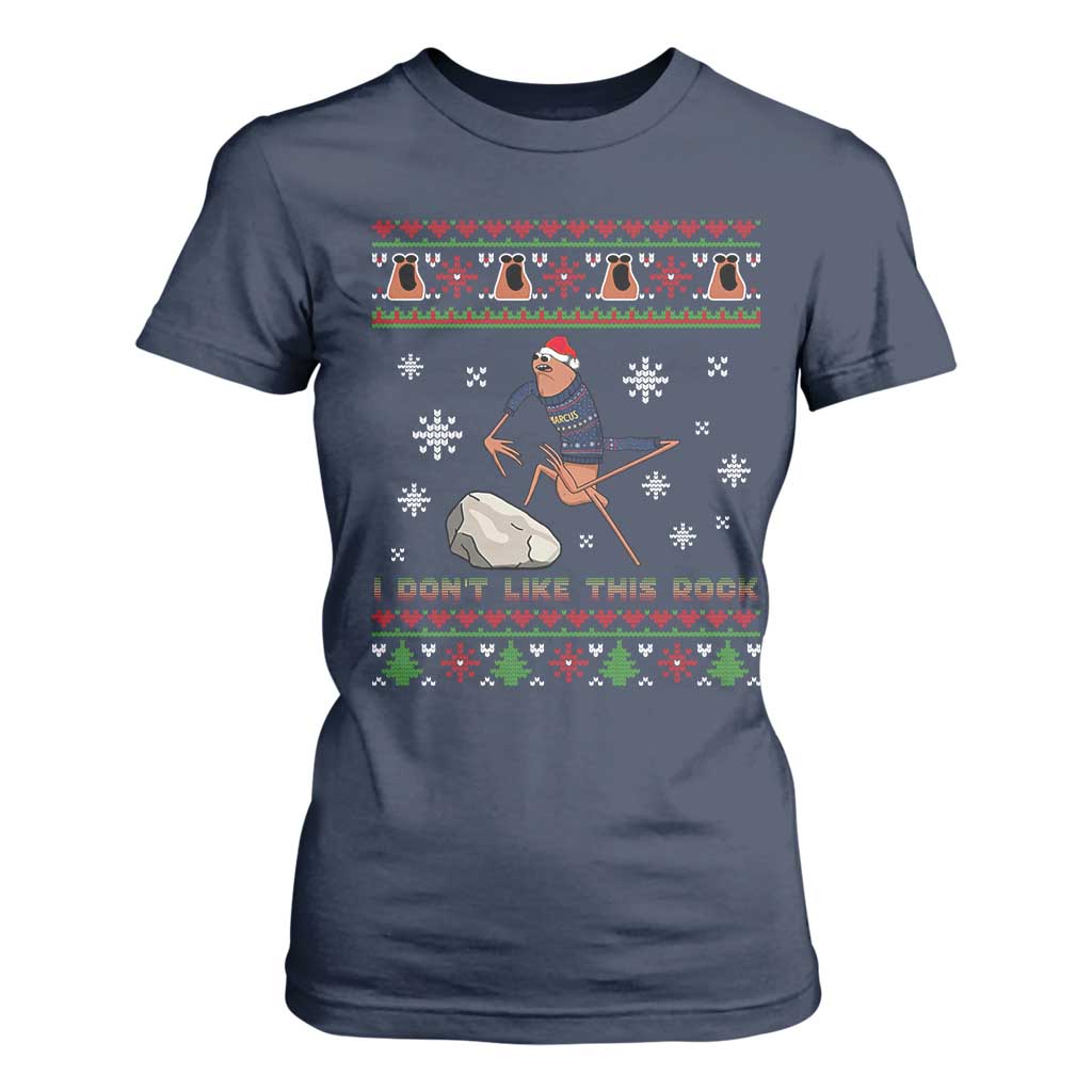 Funny Marcus The Worm Meme T Shirt For Women I Do Not Like This Rock Ugly Christmas Gift TS12 Navy Print Your Wear