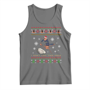 Funny Marcus The Worm Meme Tank Top I Do Not Like This Rock Ugly Christmas Gift TS12 Black Heather Print Your Wear