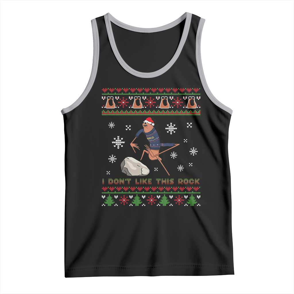 Funny Marcus The Worm Meme Tank Top I Do Not Like This Rock Ugly Christmas Gift TS12 Black Athletic Heather Print Your Wear